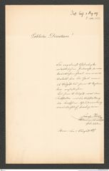 k.k. naturhistorisches Hofmuseum, Intendanzakten 1885-1896 (Hauer), Aktenzahl Z.318/1887, Seite 1